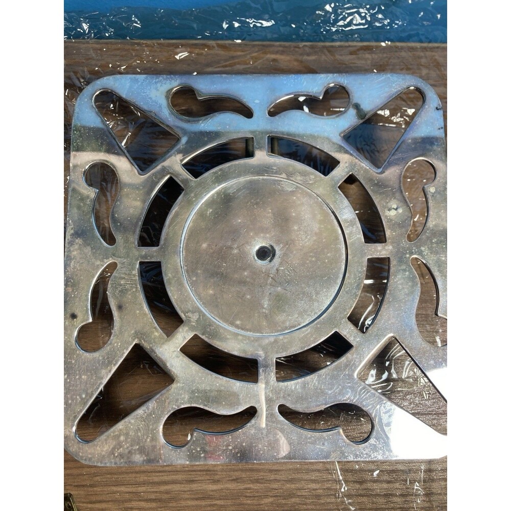 Rare Antique Silver plated Saben Glass Electric Trivet Plate Warmer Model N-1